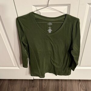 St. John's Bay Forest Green Long Sleeve Top